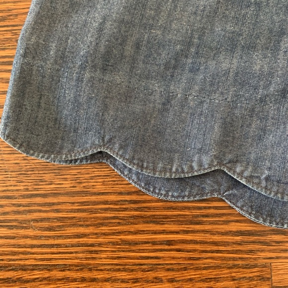 DENIM COLOURED SCALLOP EDGE SHORTS - Picture 4 of 8